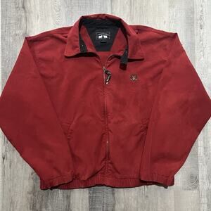 VTG Woods & Gray Cotton Bi Swing Bomber Jacket Red Golf 80s/90s Preppy Men's XL